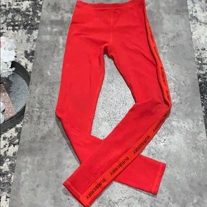 Girls red Burberry leggings - size 14